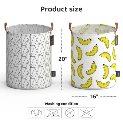 Waterproof Laundry Hamper, Banana&Lines, Pack of 2